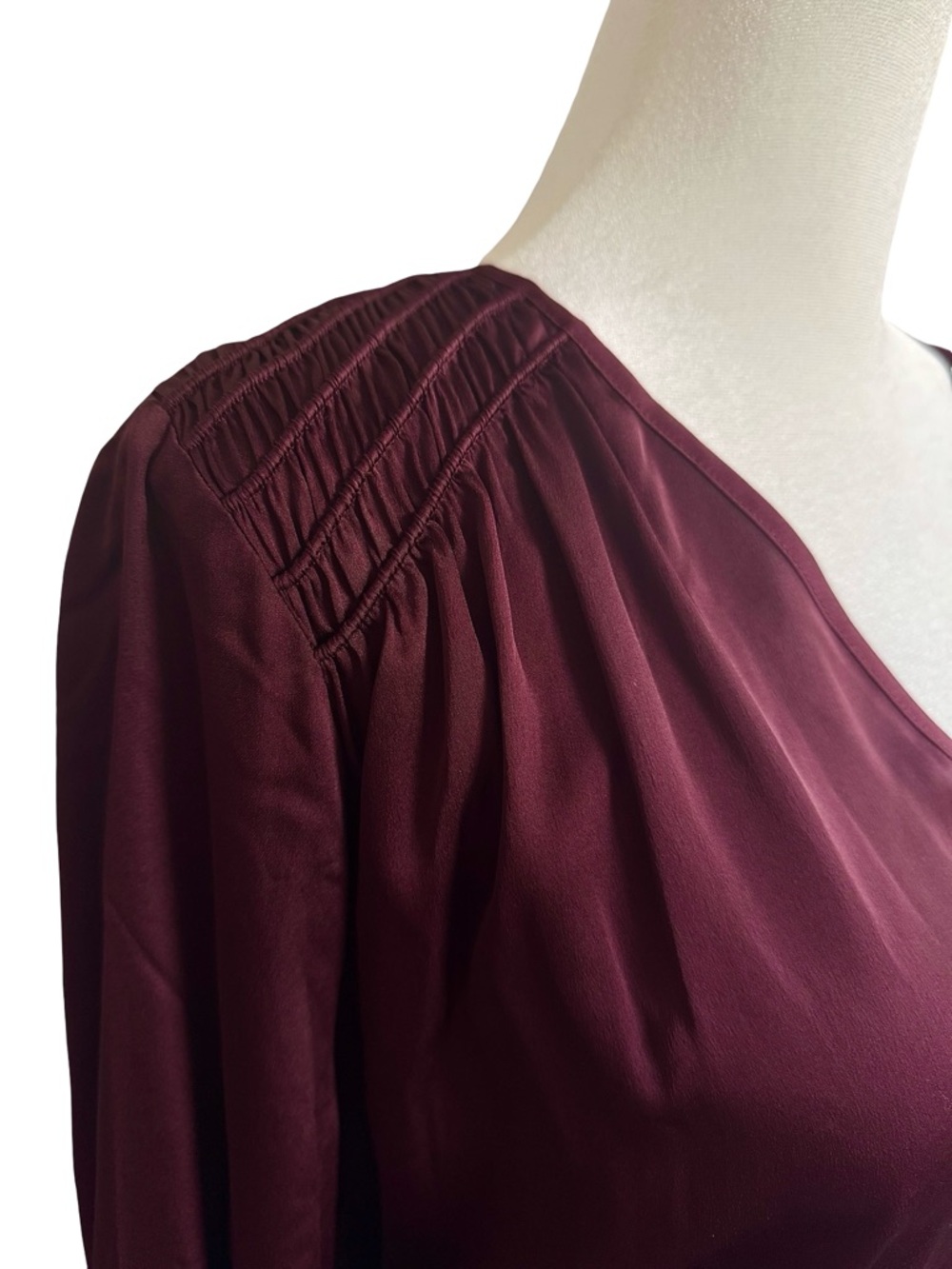 NWOT V-Neck Satin Blouse (medium) - Picture 3 of 4